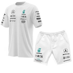 Mercedes AMG T-Shirt + Shorts Combo White
