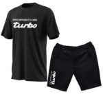 Porsche Turbo T-Shirt + Shorts Black Combo