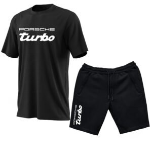 Porsche Turbo T-Shirt + Shorts Black Combo